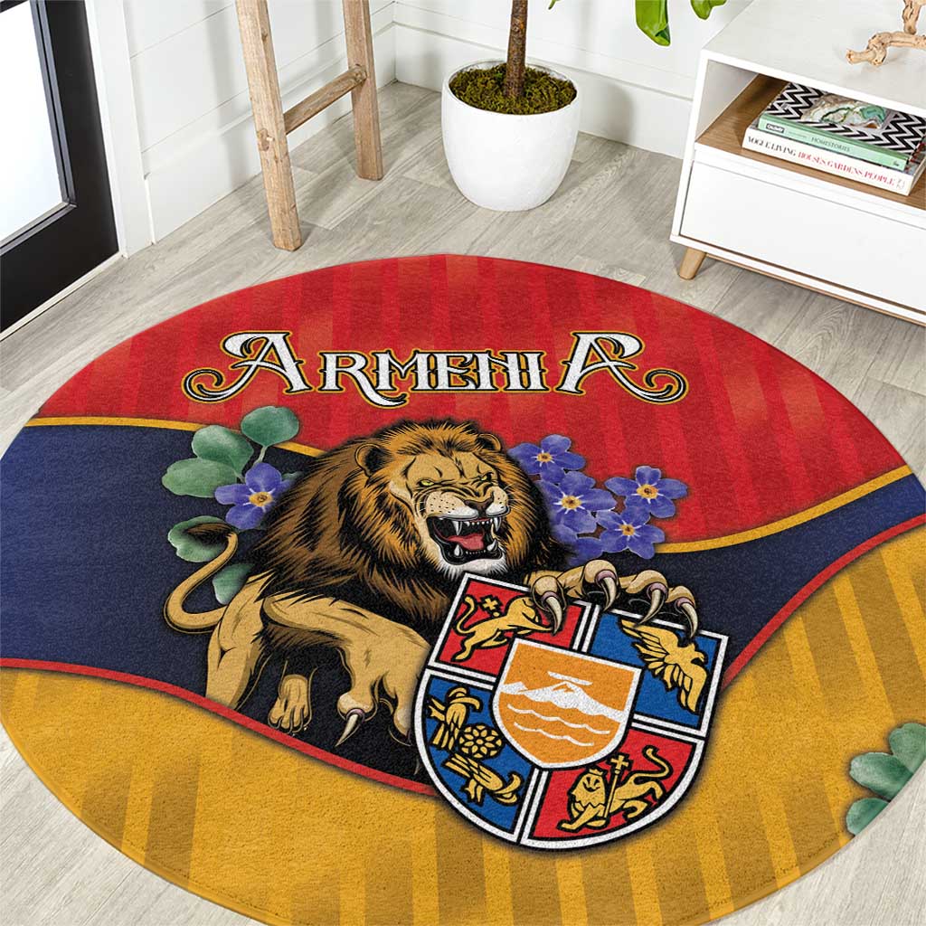 Armenia Round Carpet Lion As National Symbol - Wonder Print Shop