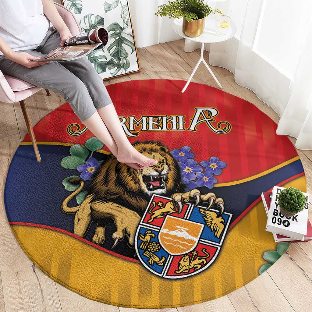 Armenia Round Carpet Lion As National Symbol - Wonder Print Shop