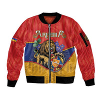Personalized Armenia Sleeve Zip Bomber Jacket Lion As National Symbol - Wonder Print Shop