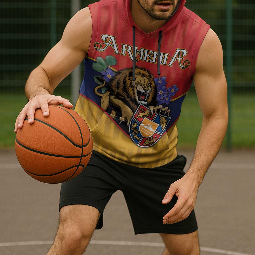 Personalized Armenia Sleeveless Hoodie Lion As National Symbol - Wonder Print Shop