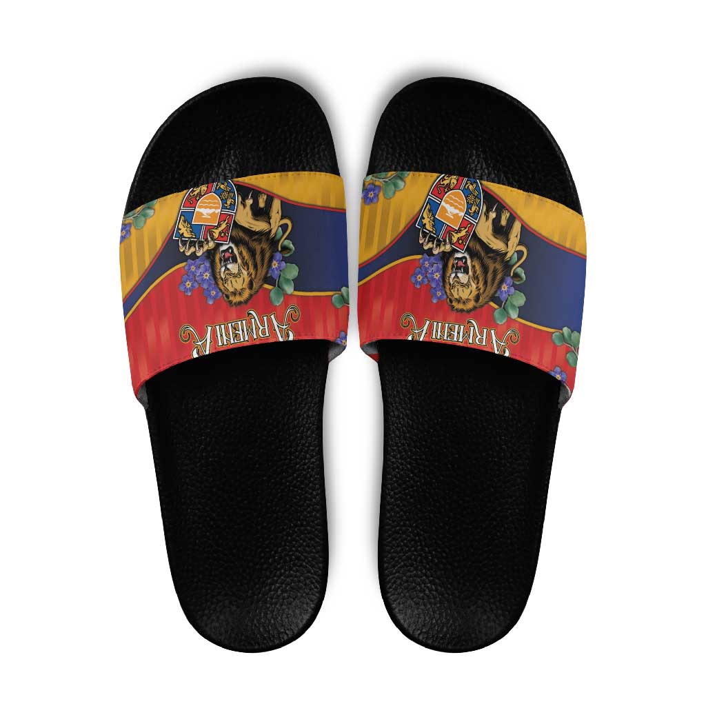 Armenia Slide Sandals Lion As National Symbol - Wonder Print Shop