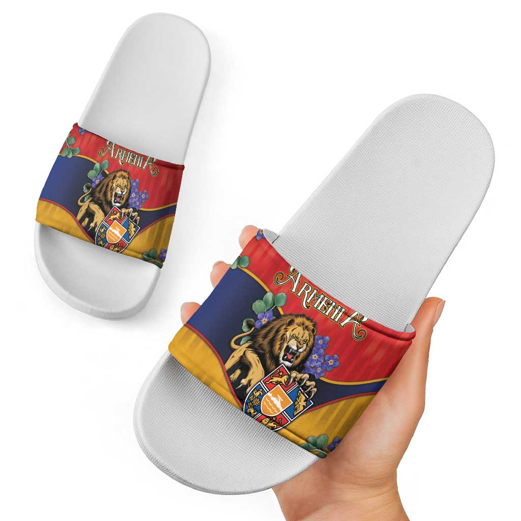 Armenia Slide Sandals Lion As National Symbol - Wonder Print Shop