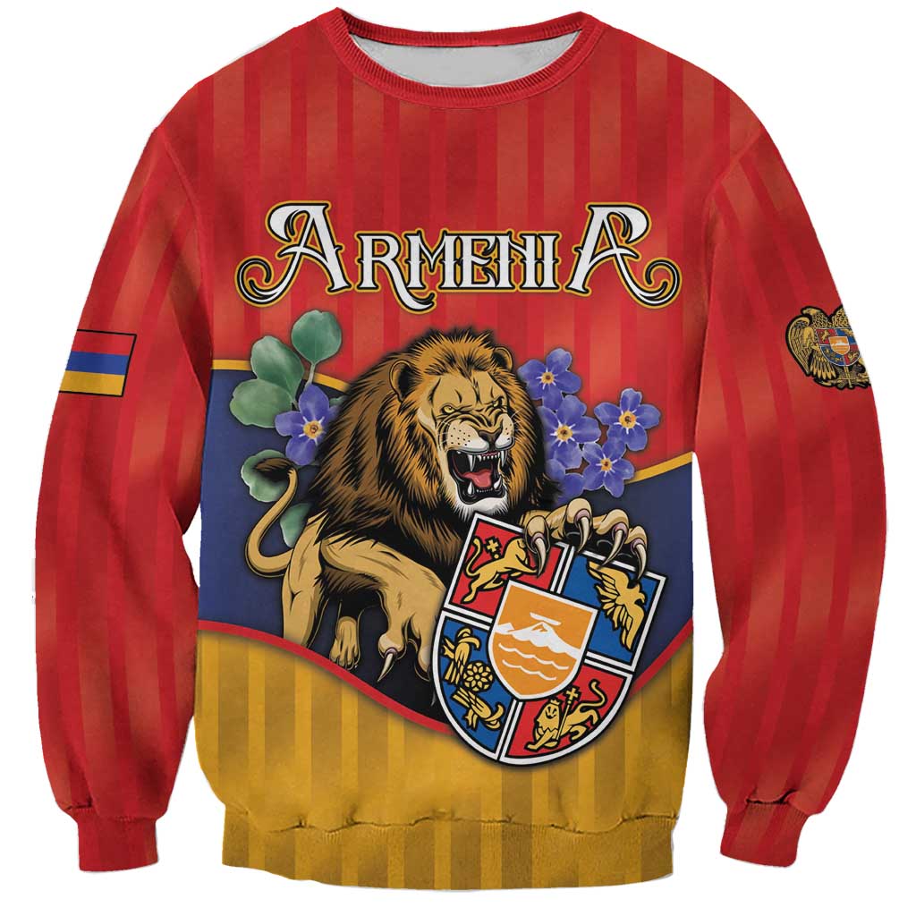 Personalized Armenia Sweatshirt Lion As National Symbol - Wonder Print Shop