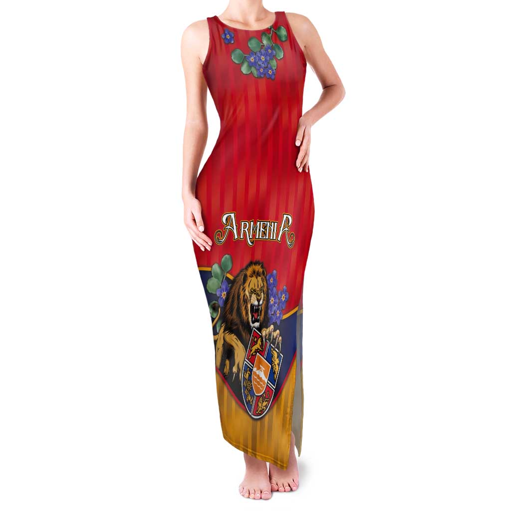 Personalized Armenia Tank Maxi Dress Lion As National Symbol - Wonder Print Shop
