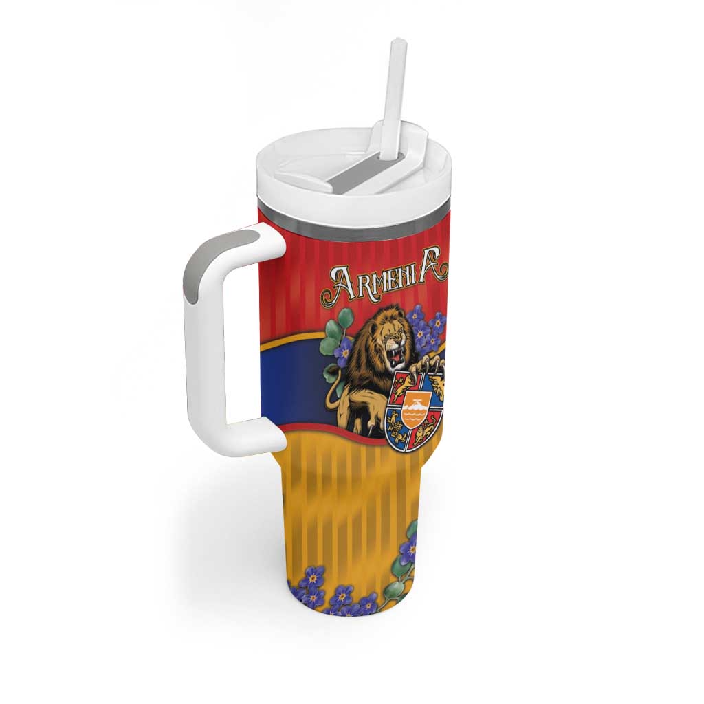 Personalized Armenia Tumbler With Handle Lion As National Symbol - Wonder Print Shop