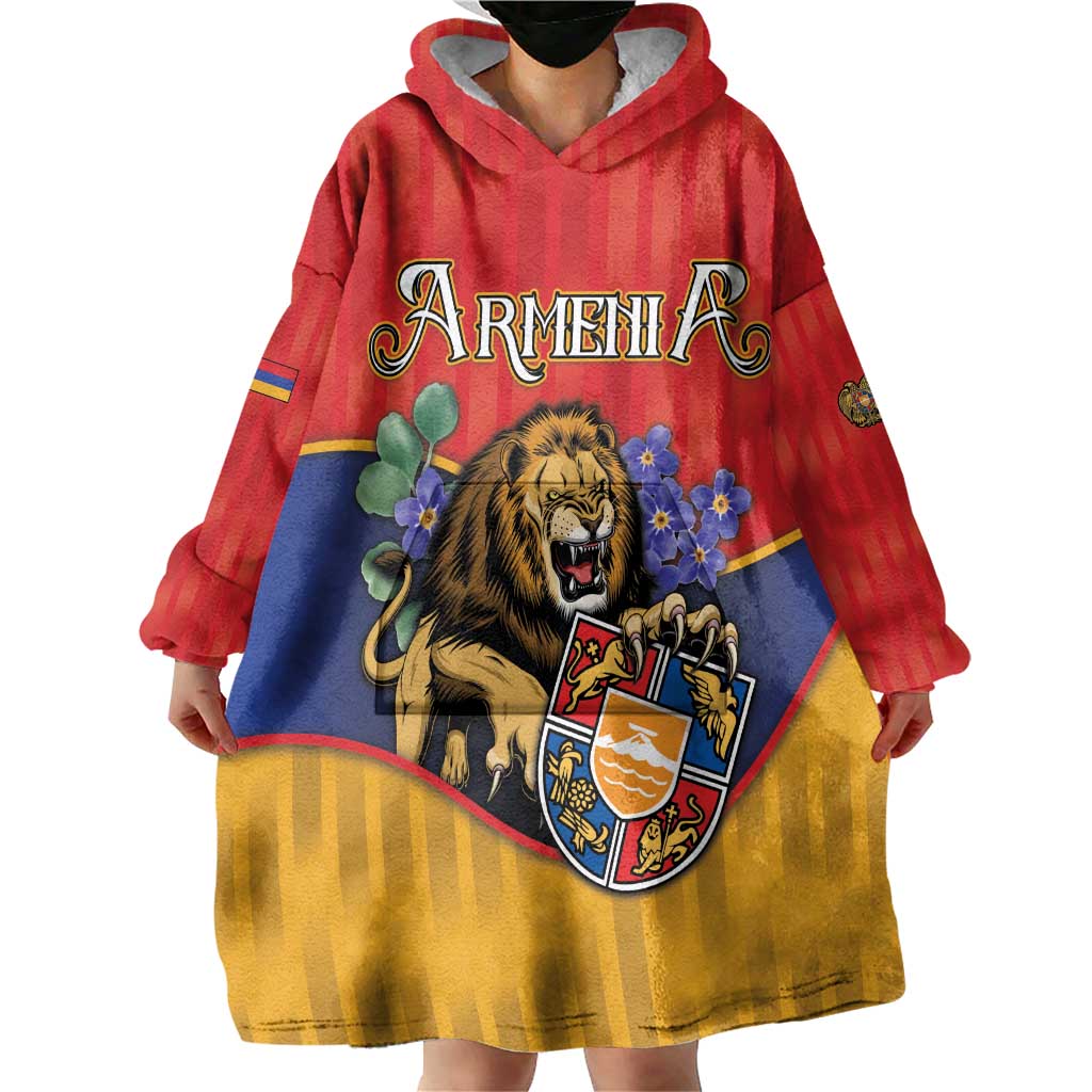 Personalized Armenia Wearable Blanket Hoodie Lion As National Symbol - Wonder Print Shop
