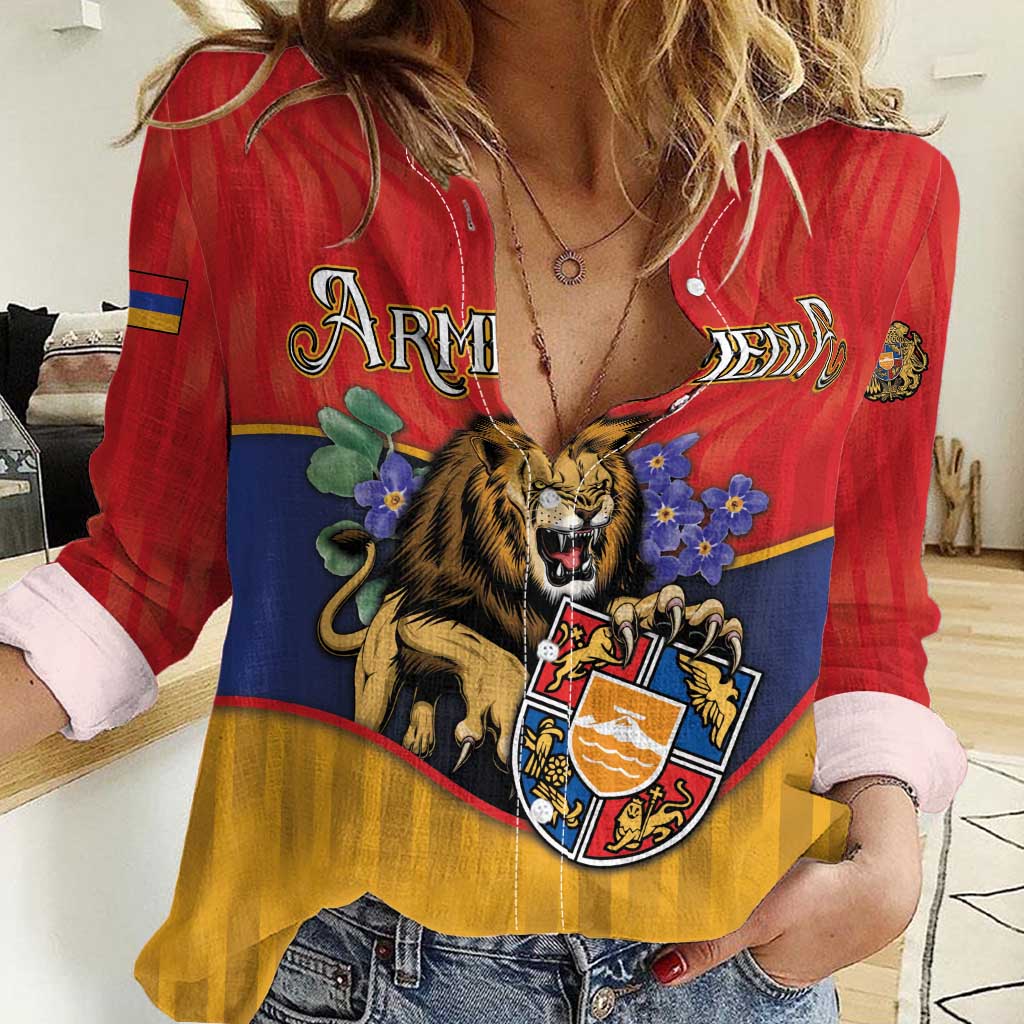 Personalized Armenia Women Casual Shirt Lion As National Symbol - Wonder Print Shop