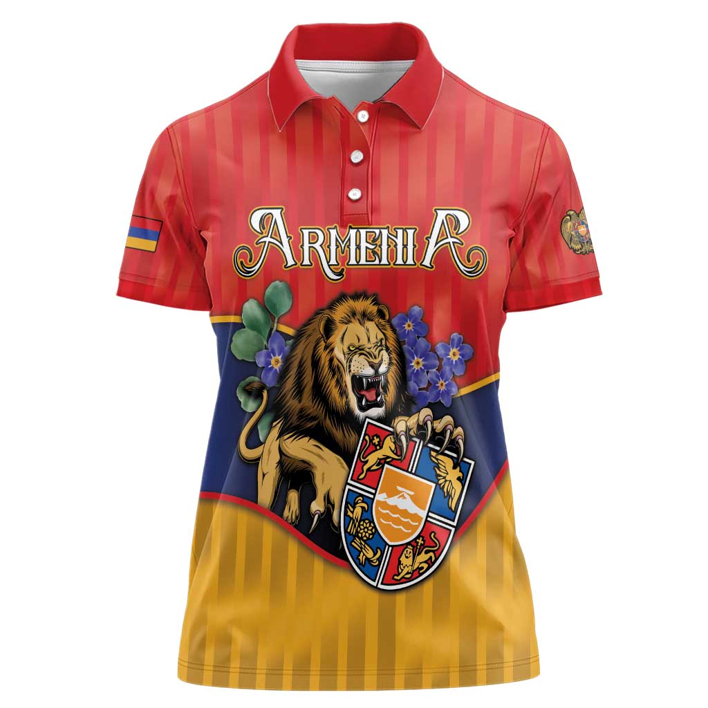 Personalized Armenia Women Polo Shirt Lion As National Symbol - Wonder Print Shop