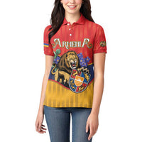 Personalized Armenia Women Polo Shirt Lion As National Symbol - Wonder Print Shop