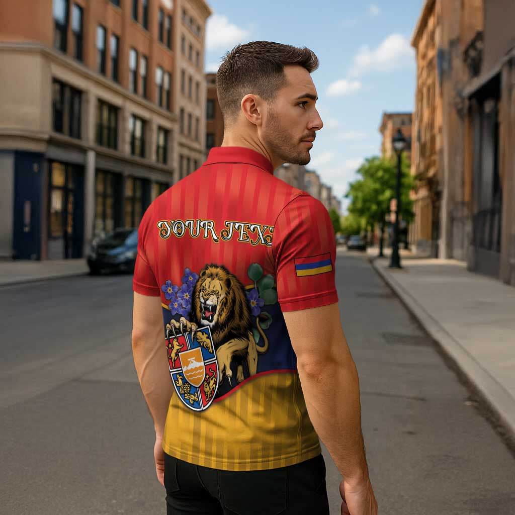 Personalized Armenia Zipper Polo Shirt Lion As National Symbol - Wonder Print Shop