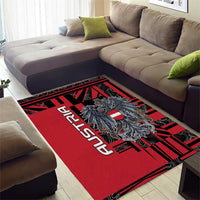 Austria Area Rug Black Eagle Badge With Patterns - Wonder Print Shop