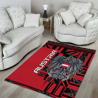 Austria Area Rug Black Eagle Badge With Patterns - Wonder Print Shop