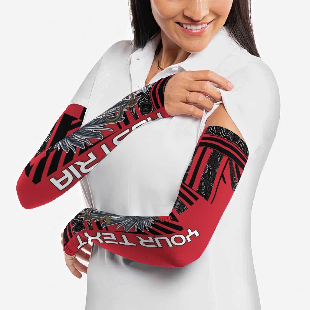 Austria Arm Sleeves Black Eagle Badge With Patterns - Wonder Print Shop
