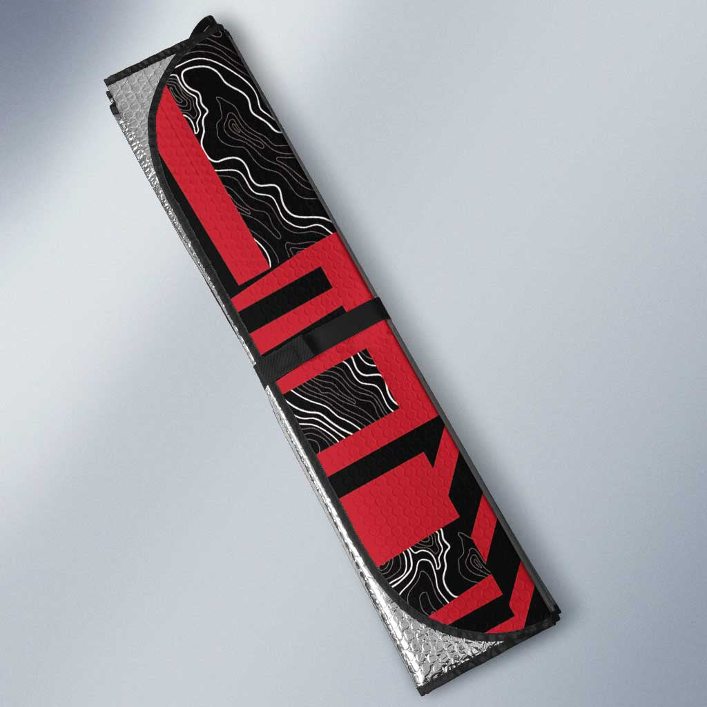 Austria Auto Sun Shade Black Eagle Badge With Patterns - Wonder Print Shop