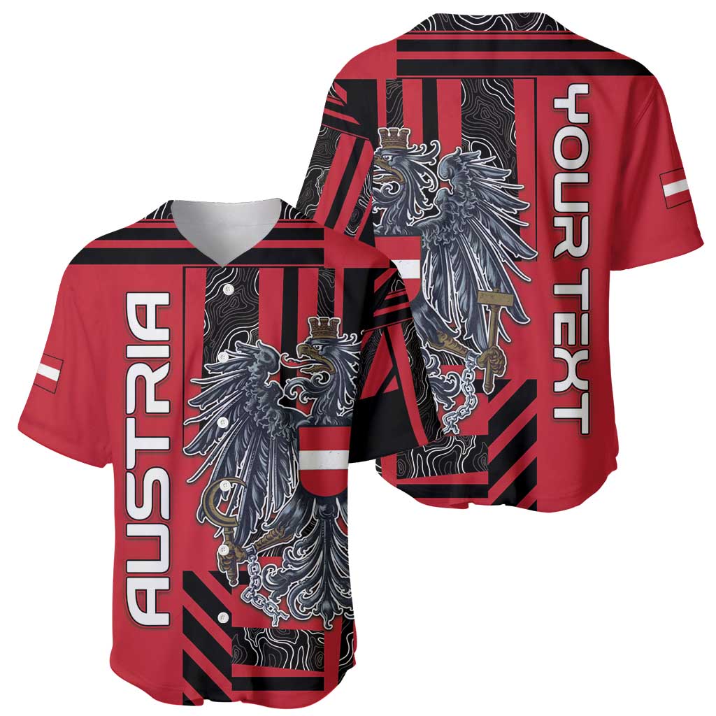 Personalized Austria Baseball Jersey Black Eagle Badge With Patterns - Wonder Print Shop