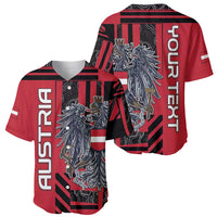 Personalized Austria Baseball Jersey Black Eagle Badge With Patterns - Wonder Print Shop