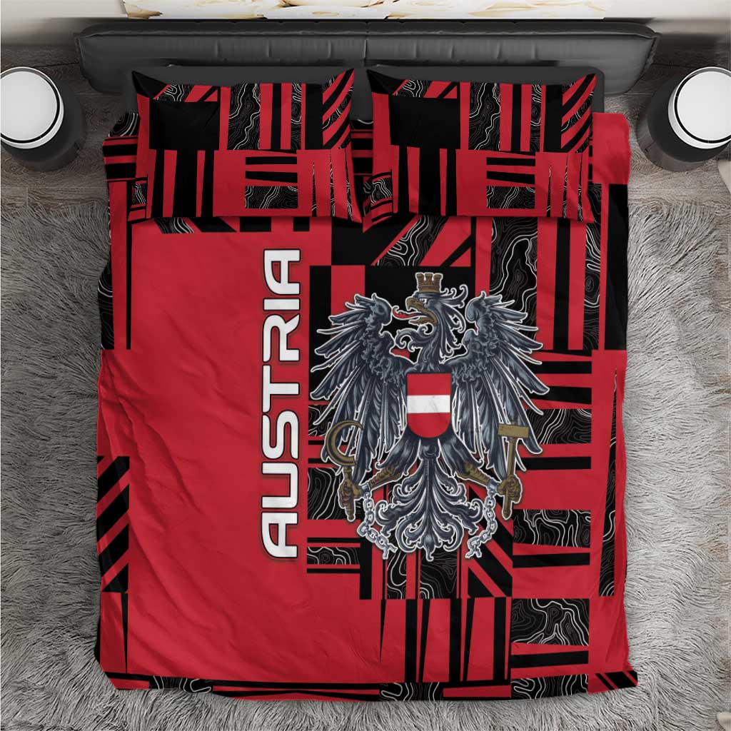 Austria Bedding Set Black Eagle Badge With Patterns - Wonder Print Shop