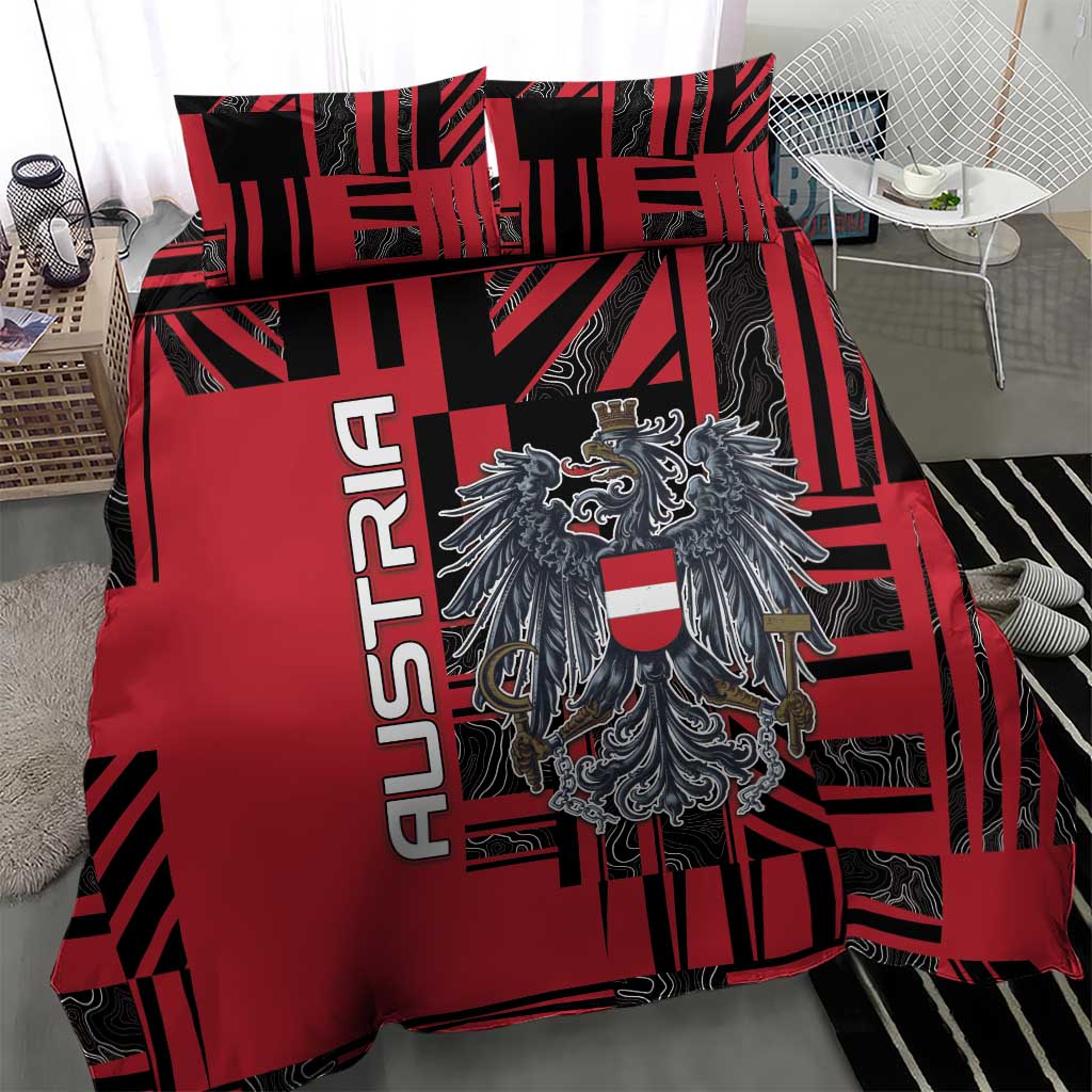 Austria Bedding Set Black Eagle Badge With Patterns - Wonder Print Shop