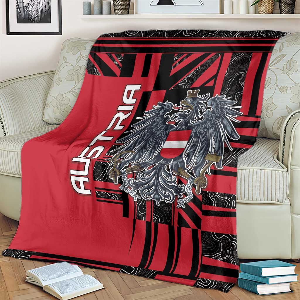 Austria Blanket Black Eagle Badge With Patterns - Wonder Print Shop