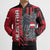 Personalized Austria Bomber Puffer Jacket Black Eagle Badge With Patterns - Wonder Print Shop