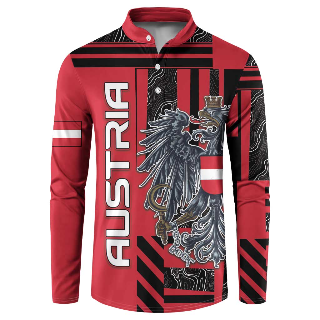 Personalized Austria Button Sweatshirt Black Eagle Badge With Patterns - Wonder Print Shop