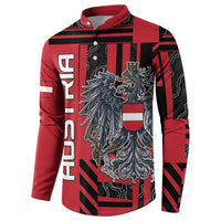 Personalized Austria Button Sweatshirt Black Eagle Badge With Patterns - Wonder Print Shop