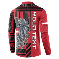 Personalized Austria Button Sweatshirt Black Eagle Badge With Patterns - Wonder Print Shop