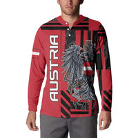 Personalized Austria Button Sweatshirt Black Eagle Badge With Patterns - Wonder Print Shop