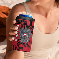 Personalized Austria 4 in 1 Can Cooler Tumbler Black Eagle Badge With Patterns - Wonder Print Shop