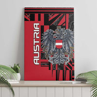 Austria Canvas Wall Art Black Eagle Badge With Patterns - Wonder Print Shop