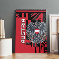 Austria Canvas Wall Art Black Eagle Badge With Patterns - Wonder Print Shop