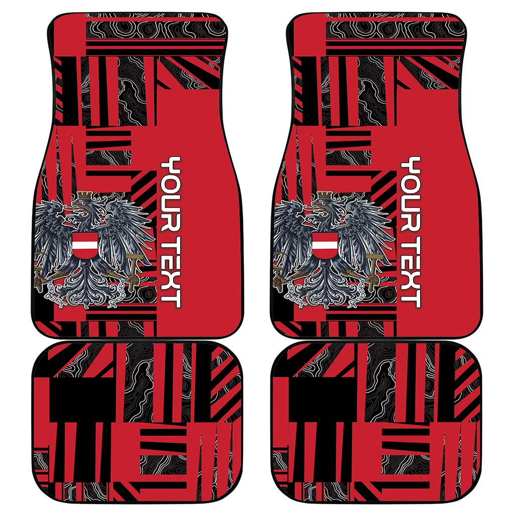 Austria Car Mats Black Eagle Badge With Patterns - Wonder Print Shop