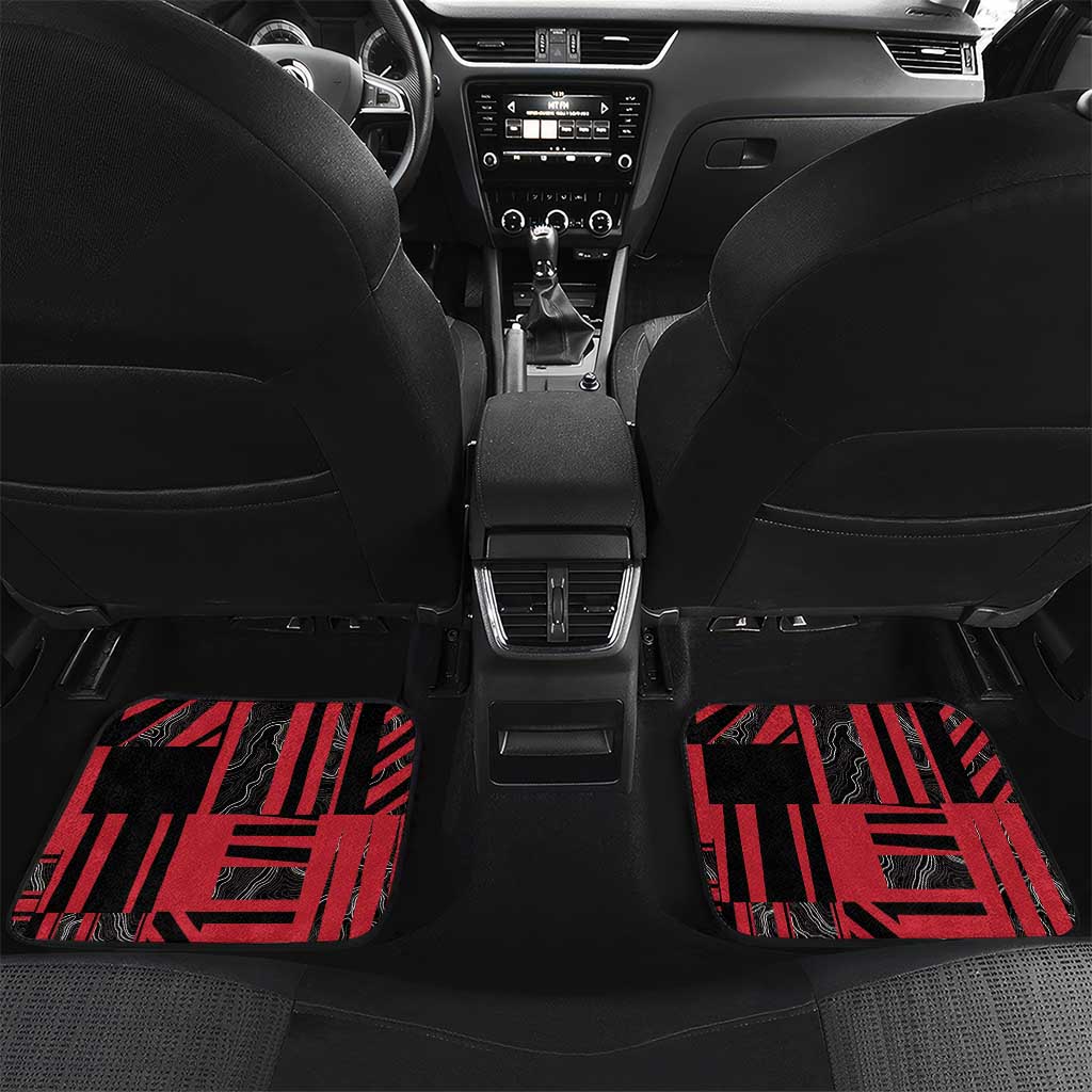 Austria Car Mats Black Eagle Badge With Patterns - Wonder Print Shop