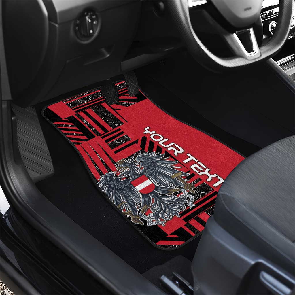Austria Car Mats Black Eagle Badge With Patterns - Wonder Print Shop