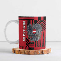 Personalized Austria Ceramic Mug Black Eagle Badge With Patterns - Wonder Print Shop
