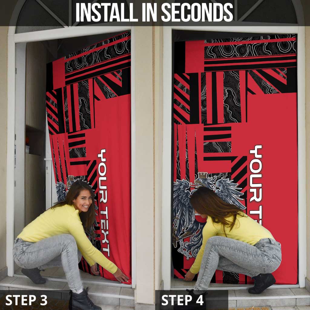 Austria Door Cover Black Eagle Badge With Patterns - Wonder Print Shop