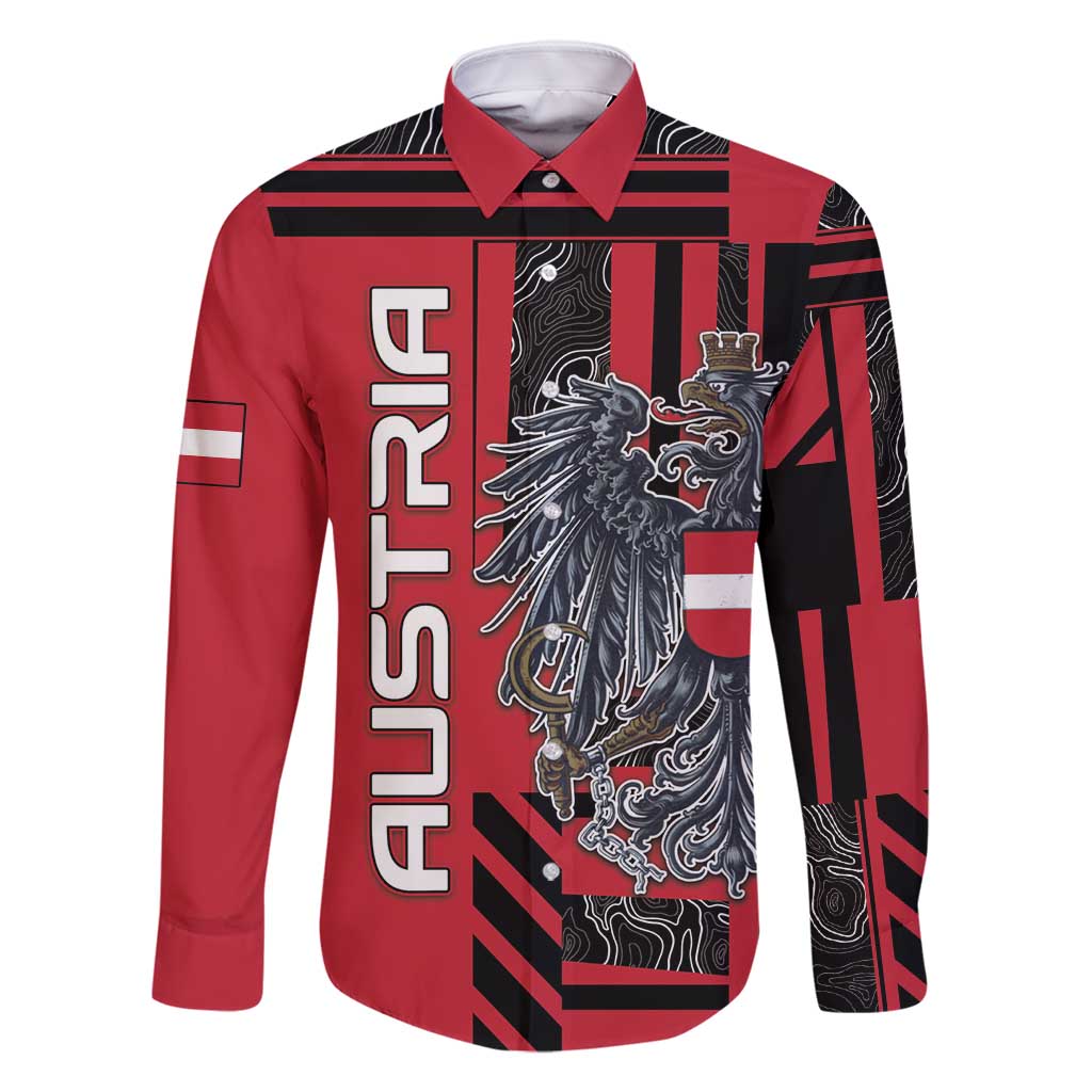 Personalized Austria Family Matching Long Sleeve Bodycon Dress and Hawaiian Shirt Black Eagle Badge With Patterns - Wonder Print Shop