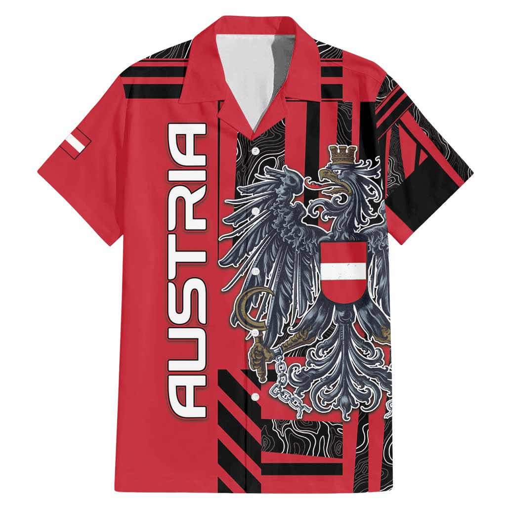 Personalized Austria Family Matching Mermaid Dress and Hawaiian Shirt Black Eagle Badge With Patterns - Wonder Print Shop