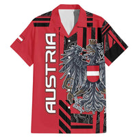 Personalized Austria Family Matching Mermaid Dress and Hawaiian Shirt Black Eagle Badge With Patterns - Wonder Print Shop