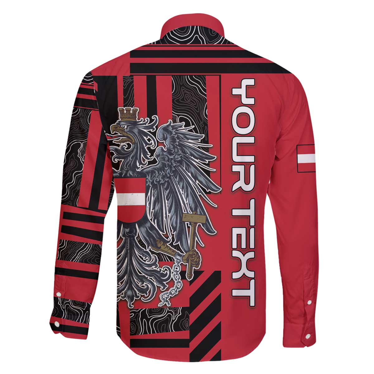 Personalized Austria Family Matching Off The Shoulder Long Sleeve Dress and Hawaiian Shirt Black Eagle Badge With Patterns - Wonder Print Shop