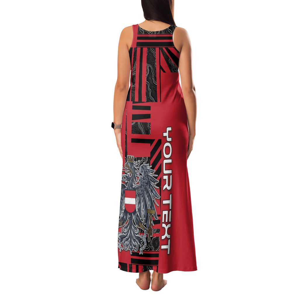 Personalized Austria Family Matching Tank Maxi Dress and Hawaiian Shirt Black Eagle Badge With Patterns - Wonder Print Shop