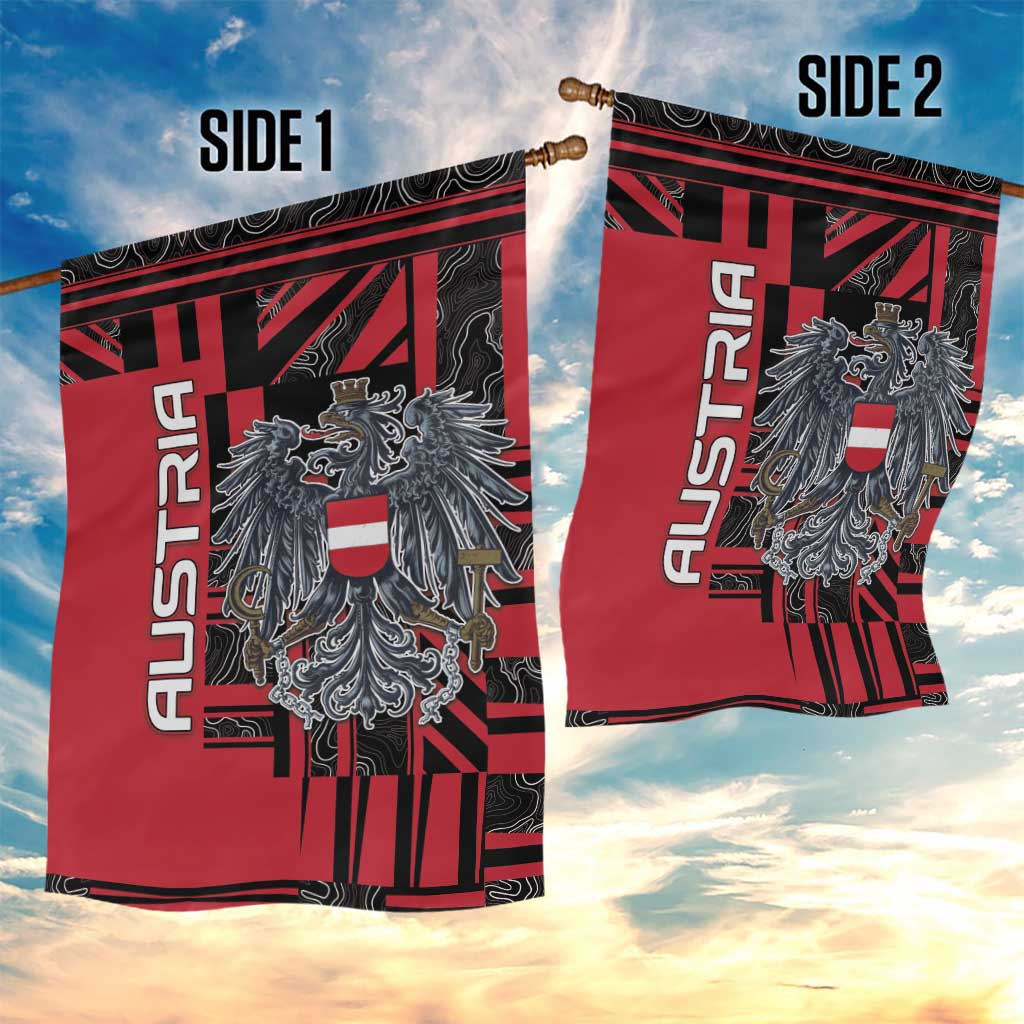Austria Garden Flag Black Eagle Badge With Patterns - Wonder Print Shop