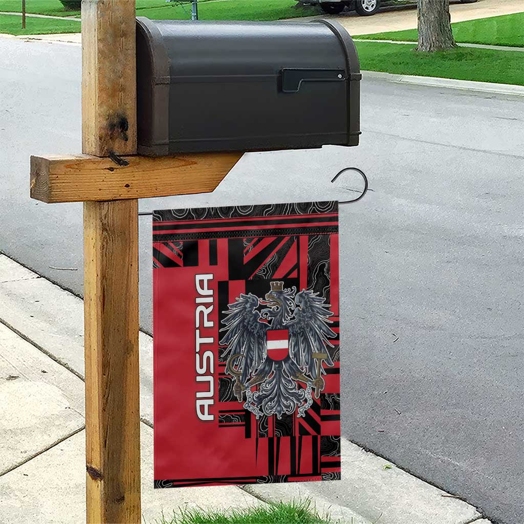 Austria Garden Flag Black Eagle Badge With Patterns - Wonder Print Shop