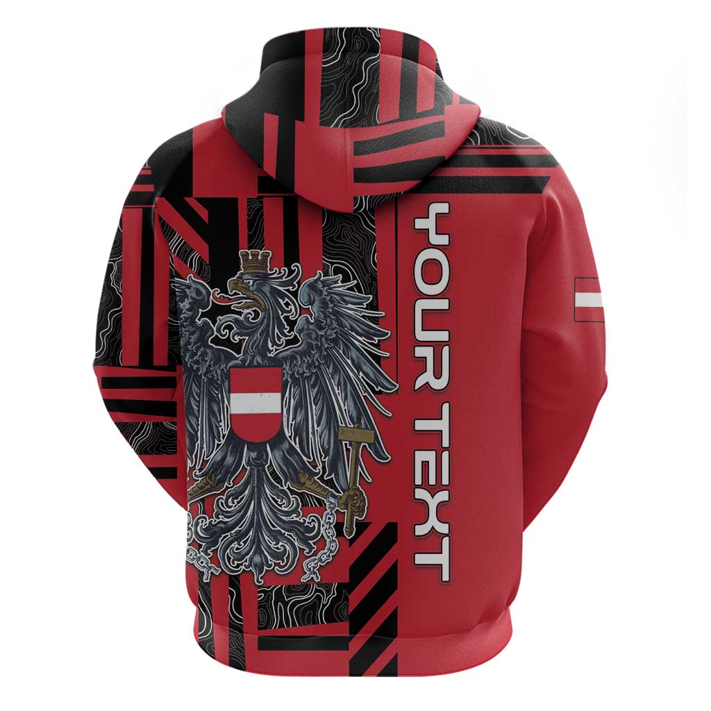 Personalized Austria Hoodie Black Eagle Badge With Patterns - Wonder Print Shop
