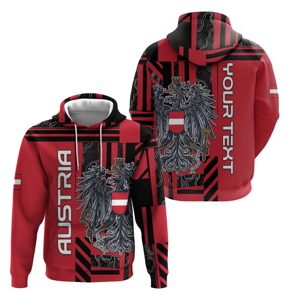 Personalized Austria Hoodie Black Eagle Badge With Patterns - Wonder Print Shop