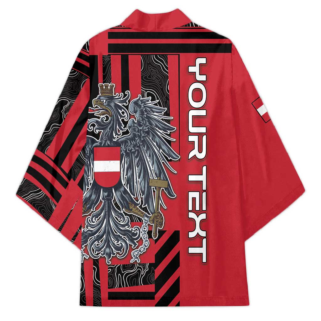 Personalized Austria Kimono Black Eagle Badge With Patterns - Wonder Print Shop