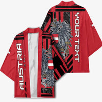 Personalized Austria Kimono Black Eagle Badge With Patterns - Wonder Print Shop