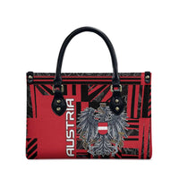 Austria Leather Bag Black Eagle Badge With Patterns - Wonder Print Shop