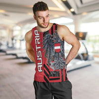 Personalized Austria Men Tank Top Black Eagle Badge With Patterns - Wonder Print Shop