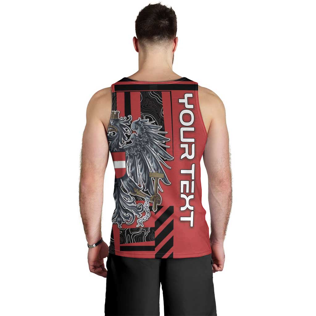 Personalized Austria Men Tank Top Black Eagle Badge With Patterns - Wonder Print Shop